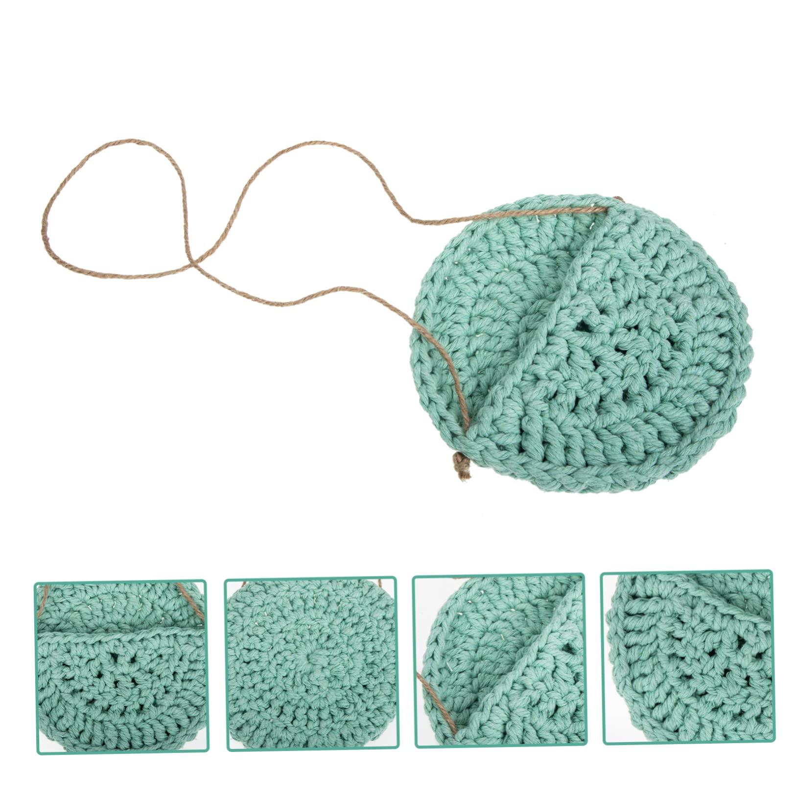 TOYANDONA Lot De 4 Paniers De Fleurs Décoratifs À Suspendre pour Plantes De Jardin Jardinières Esthétiques en Macramé Suspension pour Plantes Murales Intérieures en Coton Vert Clair