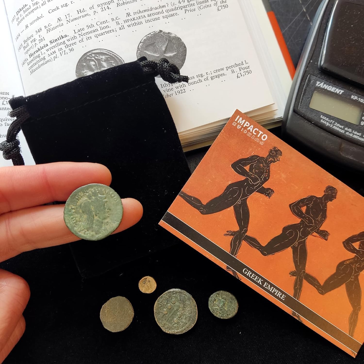 IMPACTO COLECCIONABLES - Authentic Collector's Coins in Velvet Pouch - Ancient Greece Collection - Ancient Greece Coins - Limited Edition with Certificate of Authenticity