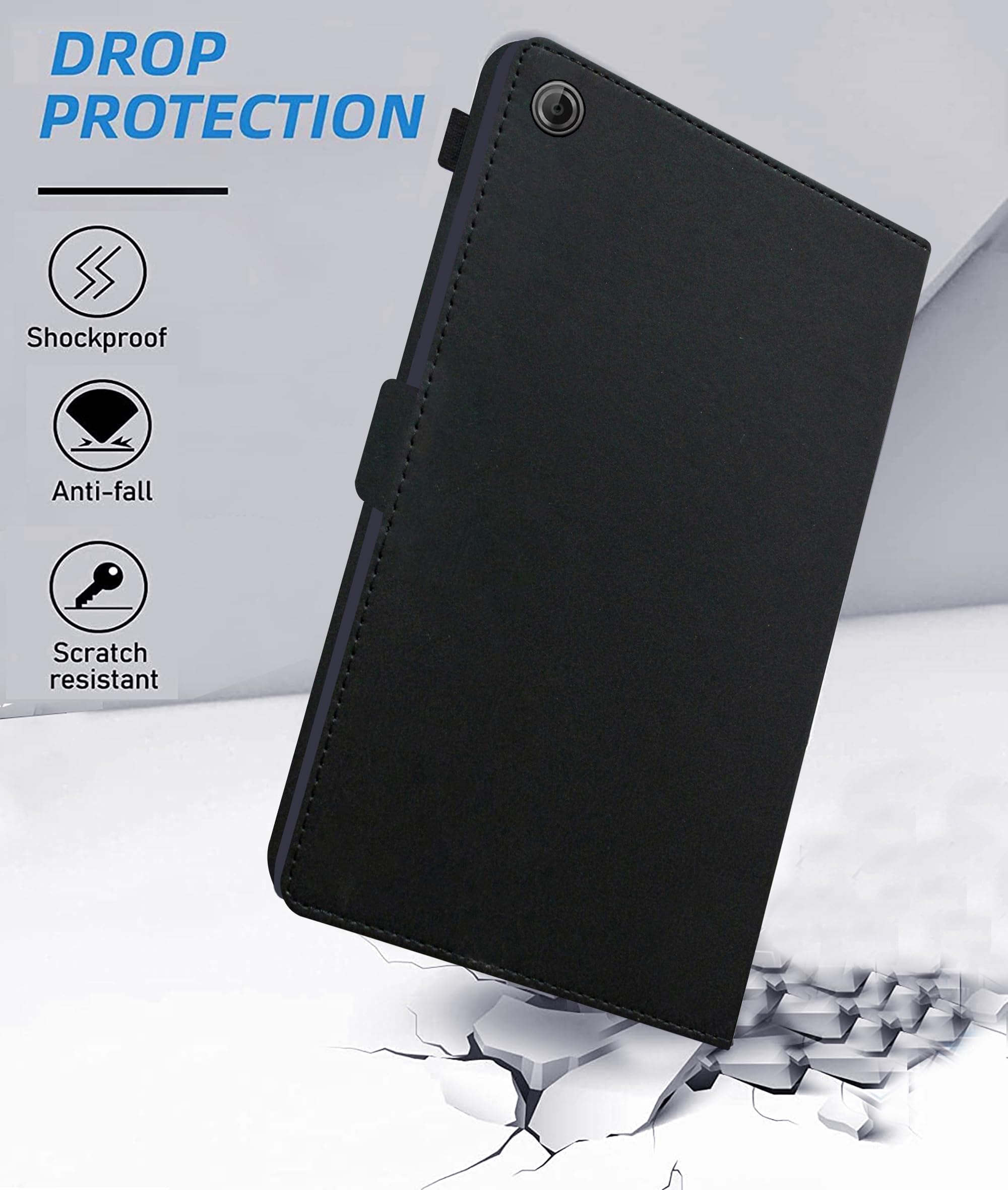 TGK Flip Cover for Lenovo Tab One/Tab K9 TB-305FU TB-305XU 8.7 inch 2025 Executive Leather Case with Built-in Pencil Holder (Black) — Amazon image 5