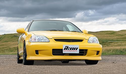 Miniatura 3 de Rejilla compatible con Honda Civic 1999-2000, estilo T-R, plástico ABS, color negro, malla para parachoques delantero IKON MOTORSPORTS