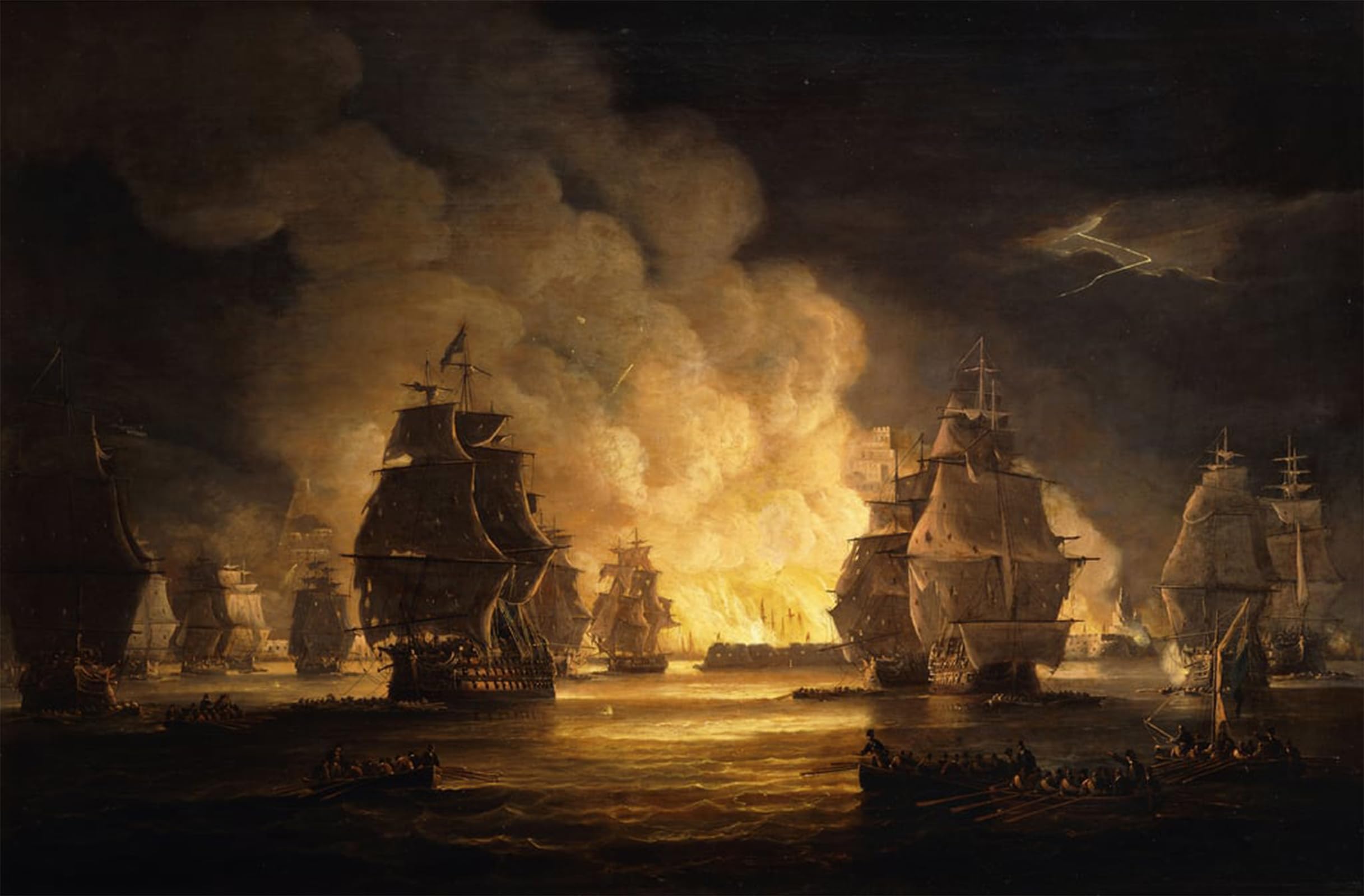 ARTXLXXBN Famous Prints Artwork Pictures Poster Painting Art the Battle of Algiers the Bombardment by Luny Artwork Landscape Pictures for Home Decor 60x90cm