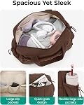 BAGSMART Gym Bag for Women, Duffle Bag for Travel with Wet Pocket, Lightweight Carry on Weekender Duffel, Water Resistant, Chocolate, Medium, Gym Bag