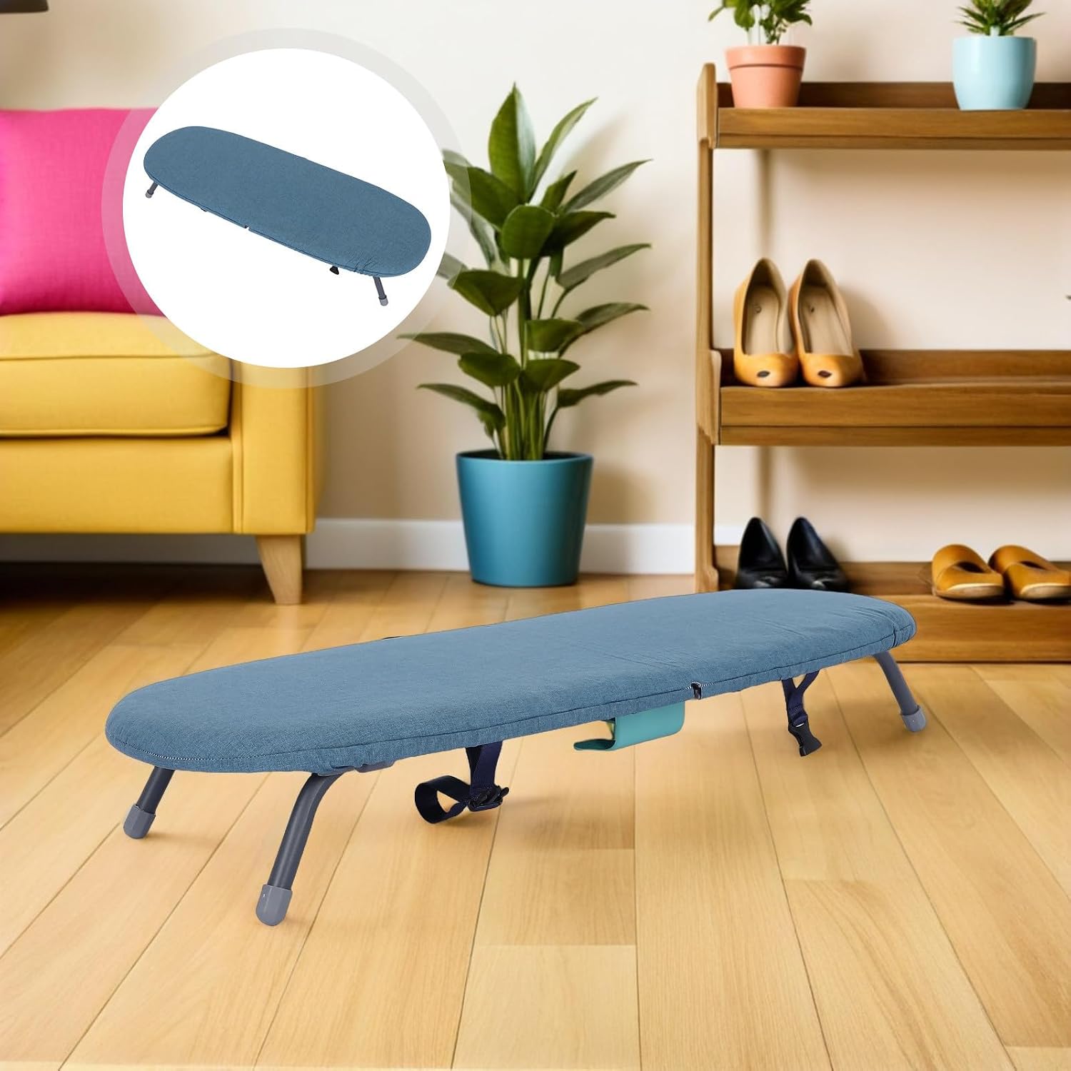 Compact Foldable Tabletop Ironing Board with Iron Holder and Non-Slip Feet, Space Saving Design, No Assembly Needed, for Daily Home Use, Small Spaces, Apartments, and Travel
