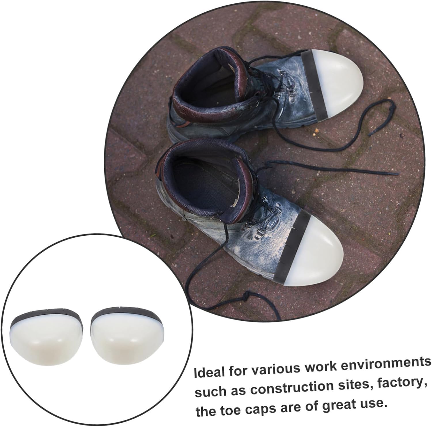 SMASOLO Safety Plastic Toe Caps for Work Shoes 4pcs Protective Toe Covers for Men and Women Anti-Crushing and Anti-Puncture Inserts Size 40