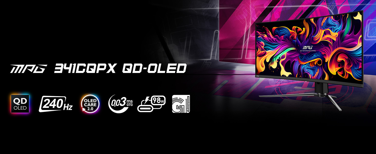MSI 34 MPG 341CQPX QD-OLED 3440x1440 (UWQHD) 21:9 CURVE 1800R QD
