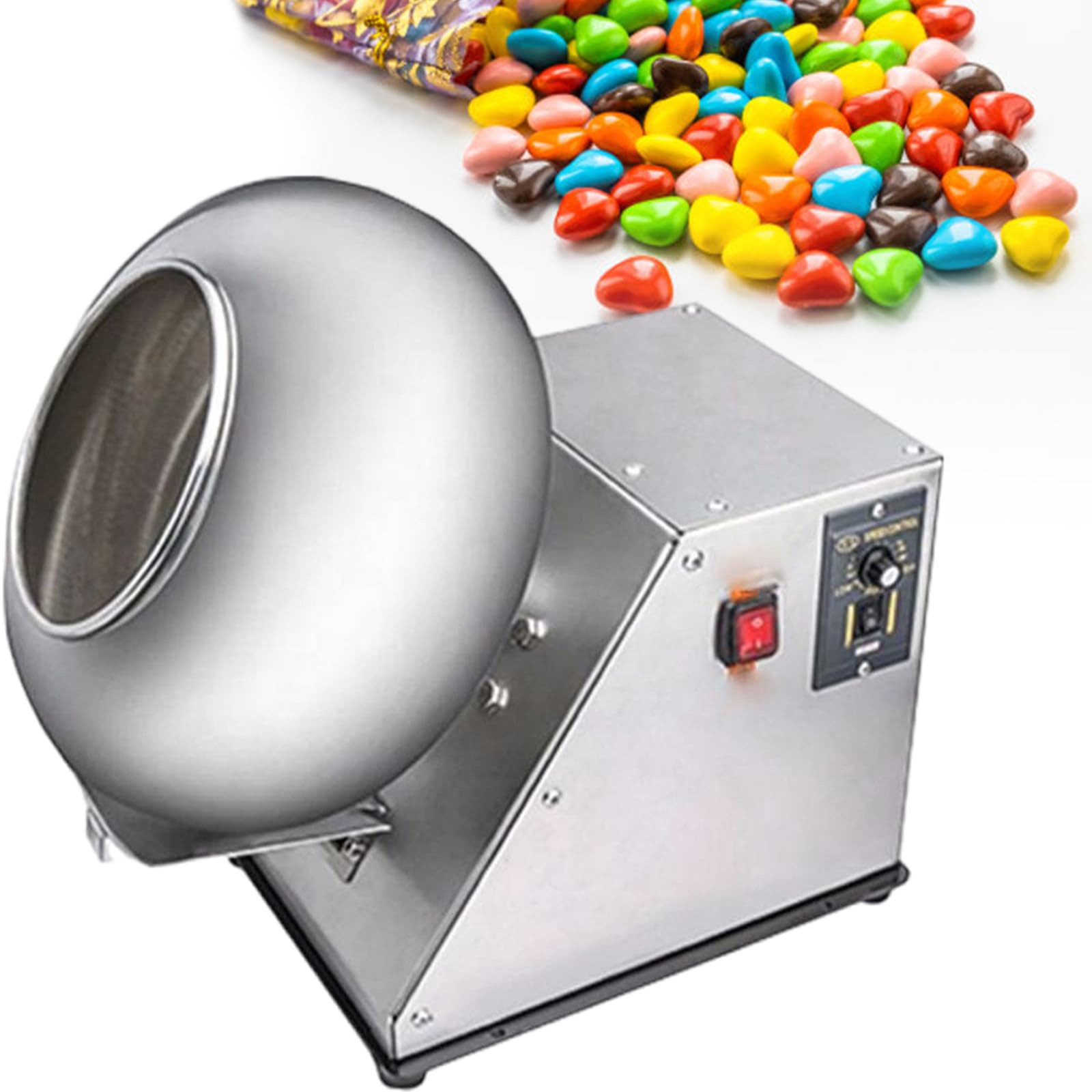 ASerZenith 280W Chocolate Coating Machine, Multifunction Sugar Coating Pan,Chocolate Coating Polishing Machine,For Chocolate Shop, Bakery