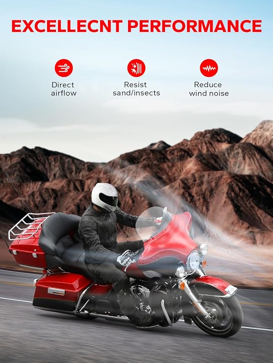Amazicha Clear 13 Windshield Round Windscreen Wind Splitter Wind Deflector Compatible for 1996-2013 Harley Davidson Touring Electra Glide Ultra Classic Street Glide Ultra limited Tri Glide FLHT FLHX