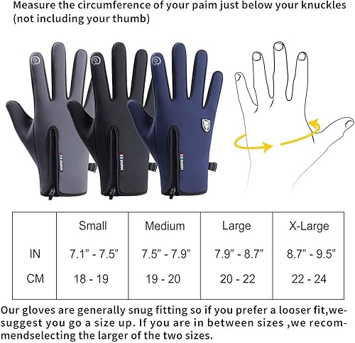 Miniatura 7 de Guantes de invierno para hombres y mujeres, guantes térmicos para clima frío, resistentes al viento, guantes de pantalla táctil para mantener el