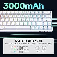 Vista 5 de DIERYA Teclado mecánico inalámbrico DK63 60% para juegos Bluetooth2.4Gcon cable Retroiluminación RGB Mini teclado compacto antifantasma de 63