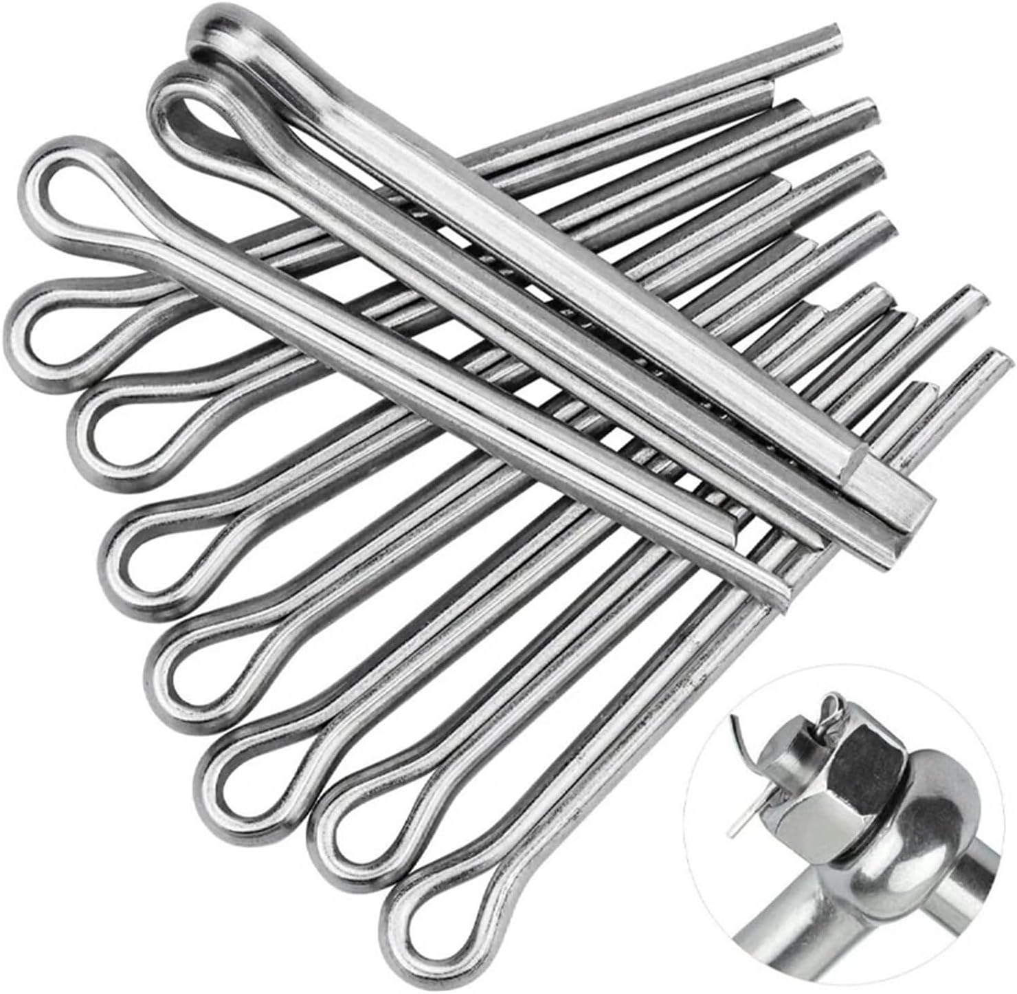 30pcs Split Cotter Pins Stainless Steel 304 U-pin Stainless Steel Split Pins(M2.5-20)