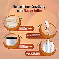 Vista 7 de Plant Guru Mantequilla de mango cruda, barra de 8 onzas, 100% pura y natural sin refinar, ideal para el crecimiento de la piel y el cabello.