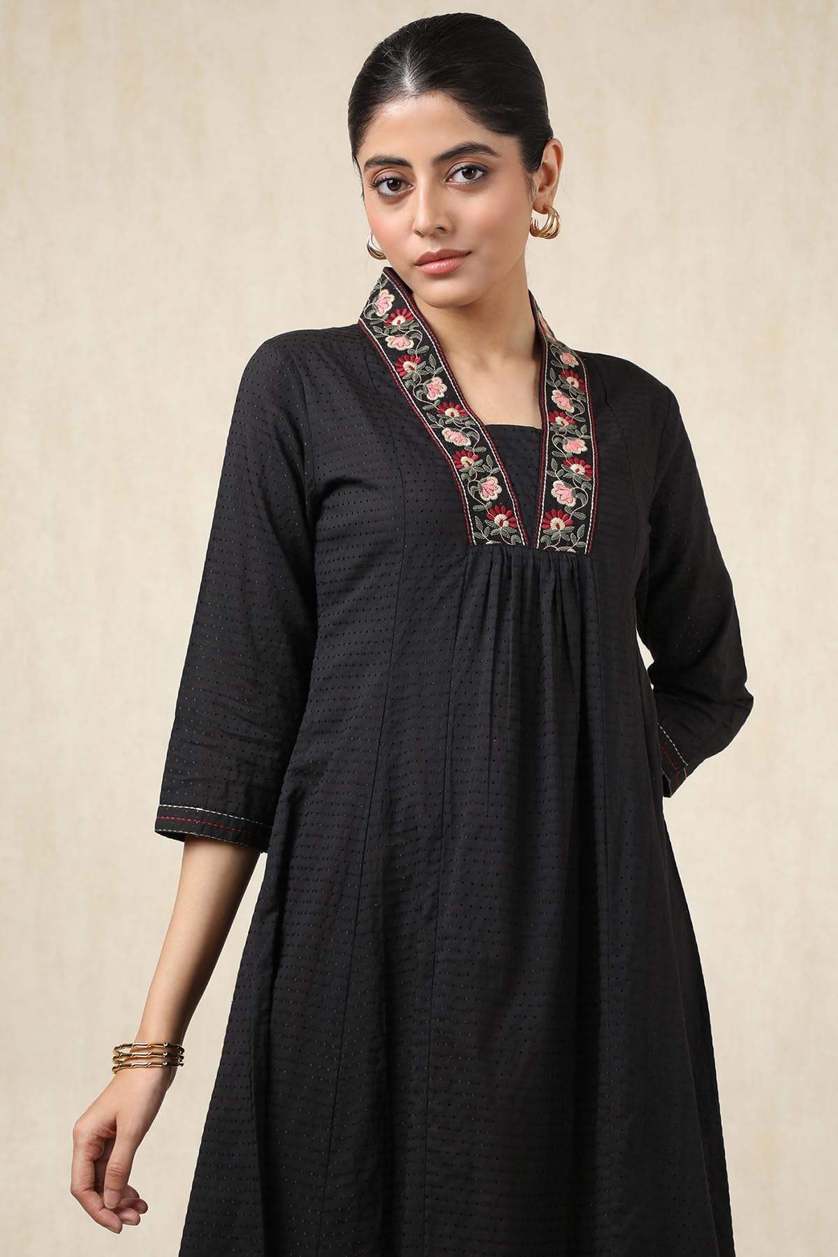 Soch Knielanges Dobby-Kleid für Damen aus Baumwolle mit Arbeitsfaden