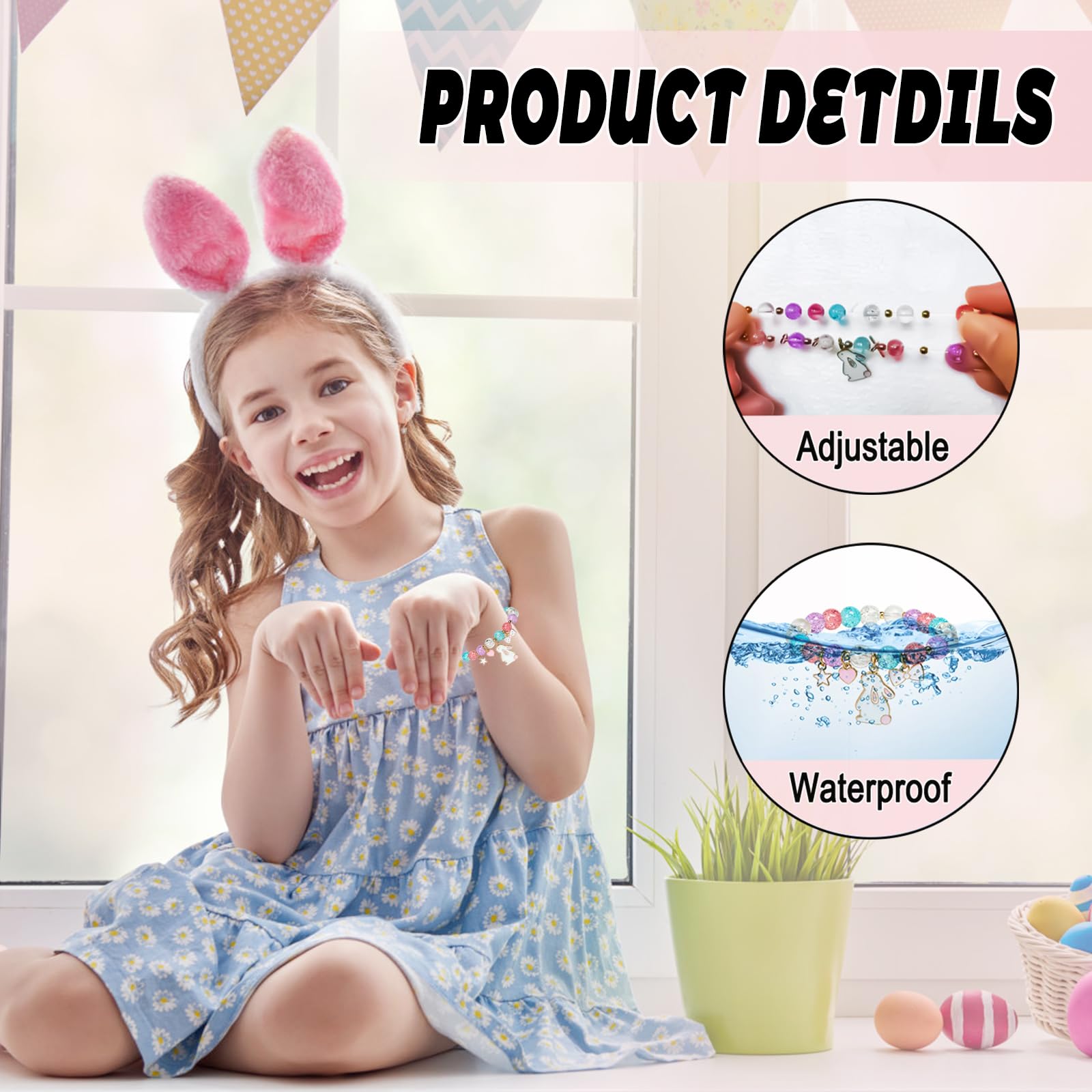 Easter Bracelets Basket Stuffers Essentials Egg Fillers Filled For Women 2026 Teens Cute Bunny Charm Decorations Accessories Gifts Rabbit Presents For Adults Female Style