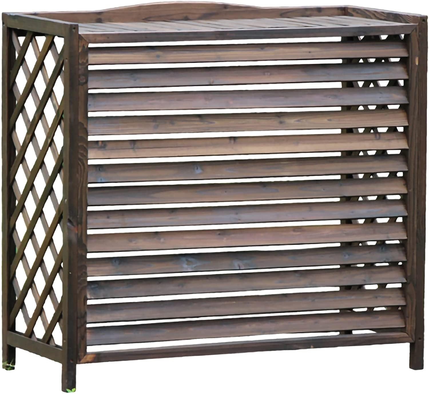 Protection extérieure en bois pour climatiseur central, cache-pompe à chaleur piscine 3 panneaux