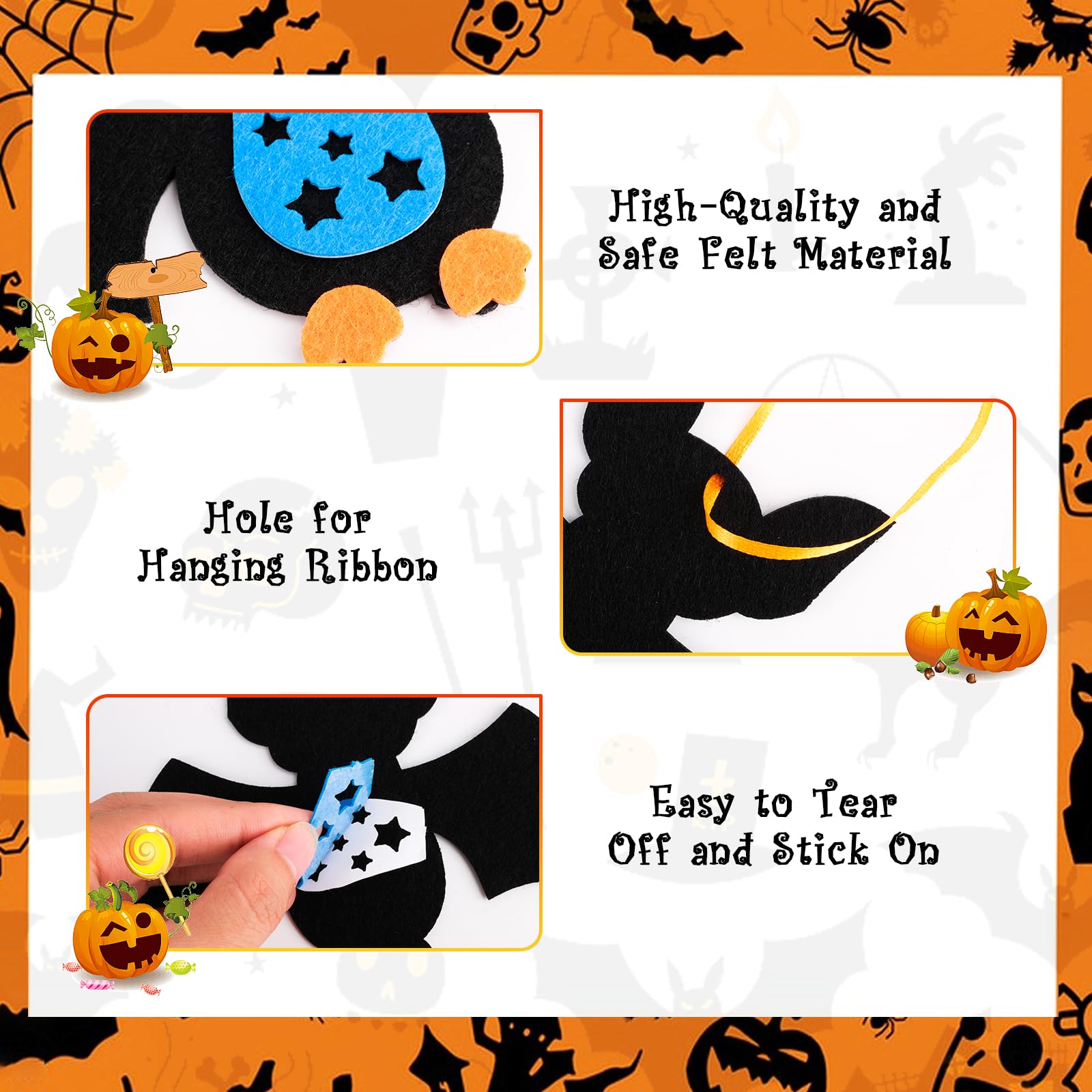 12-tlg. Fledermaus Bastelset Für Kinder - Kreatives Halloween Basteln Mit Filz & Moosgummi