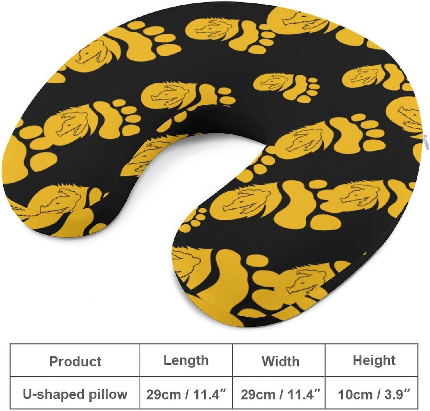 Bigfoot Footprint Travel Pillow U Shape Neck Pillow Washable Pillowcase for Sleeping Chair