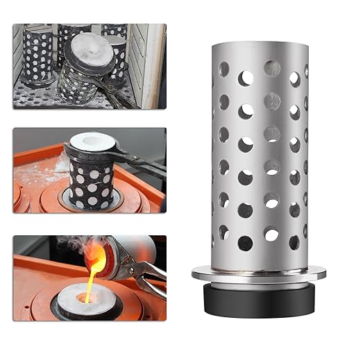 Vista 14 de DZQ Frasco de fundición perforada al vacío, acero inoxidable 304 con brida con base de bebedero de goma, varios tamaños para fundición de metal