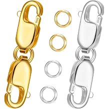 Bracelet Extender Double Lobster Clasp 925 Sterling Silver and Gold Pleted Necklace Clasps and Closures for DIY