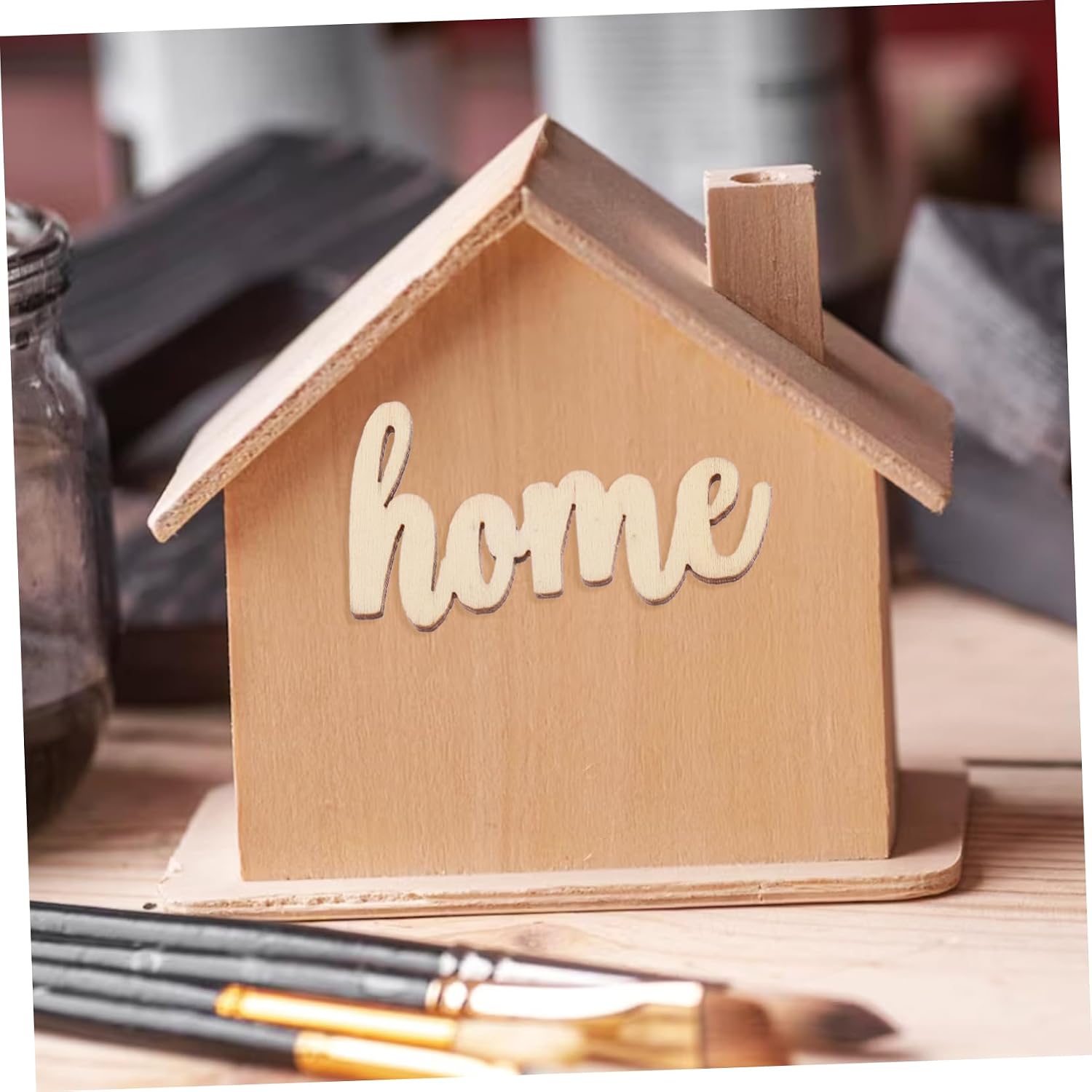 Wedding Decor Wood Pieces 15pcs Unfinished Hollow Wood Prop image 4