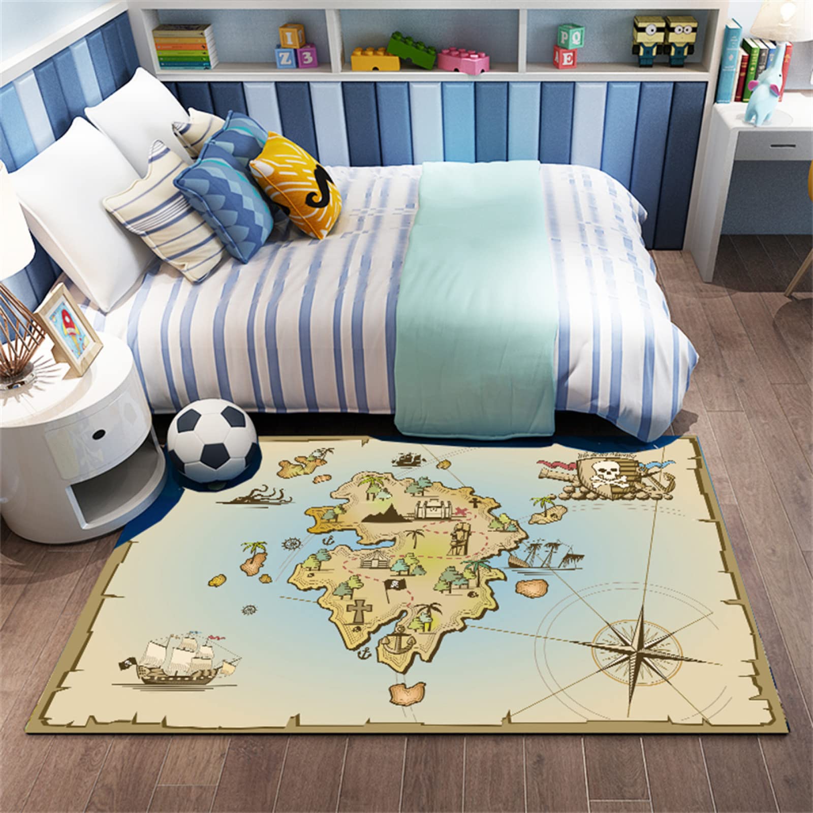 Tapis salon 3D imitation cachemire antidérapant et lavable rectangulaire 70x140cm