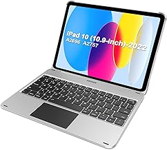 iPad 10 Gen 10.9-inch Keyboard Case with Trackpad, Arteck Bluetooth Keyboard with Folio Full Protection Case and Touch Pad...