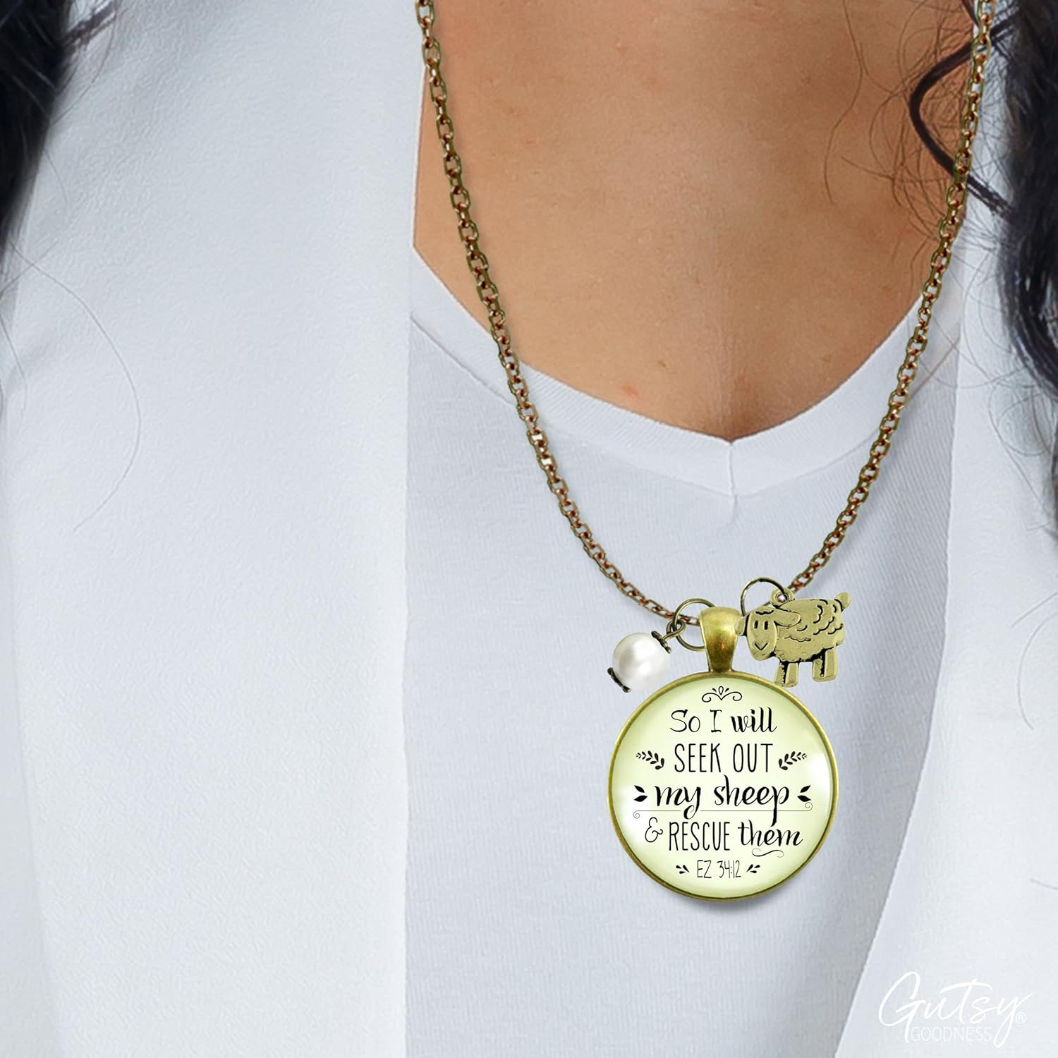 Gutsy Goodness Faith He Cares Necklaces Handmade Encouragement Christian Women's Message Jewelry Pendants - Image 3