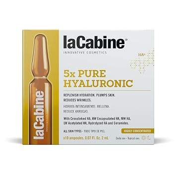 laCabine 5 x مصل أمبولات الهيالورونيك النقي لتأثير مكافحة الشيخوخة مع 5 أنواع من حمض الهيالورونيك والسيراميد