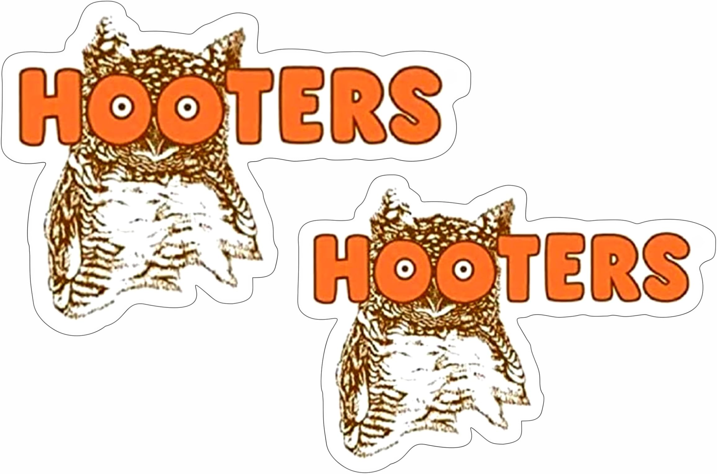 Asiatic ArtisanAsiatic Artisan - PK2 Hooters Owl Mascot Stickers for Cup Car Truck Mug Bottle Helmet Laptop Decal Bumper Sticker