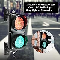 Vista 5 de BBMI Luz de tráfico de 3.937 in (4 pulgadas), DC9-36V señal de parada y marcha rojo/verde, carcasa de PC, impermeable, IP65, luz de advertencia