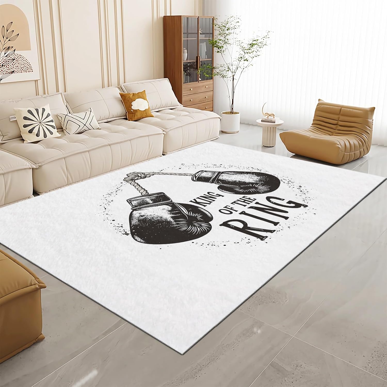 Area Rugs White Machine Washable Rugs NonSlip Rug