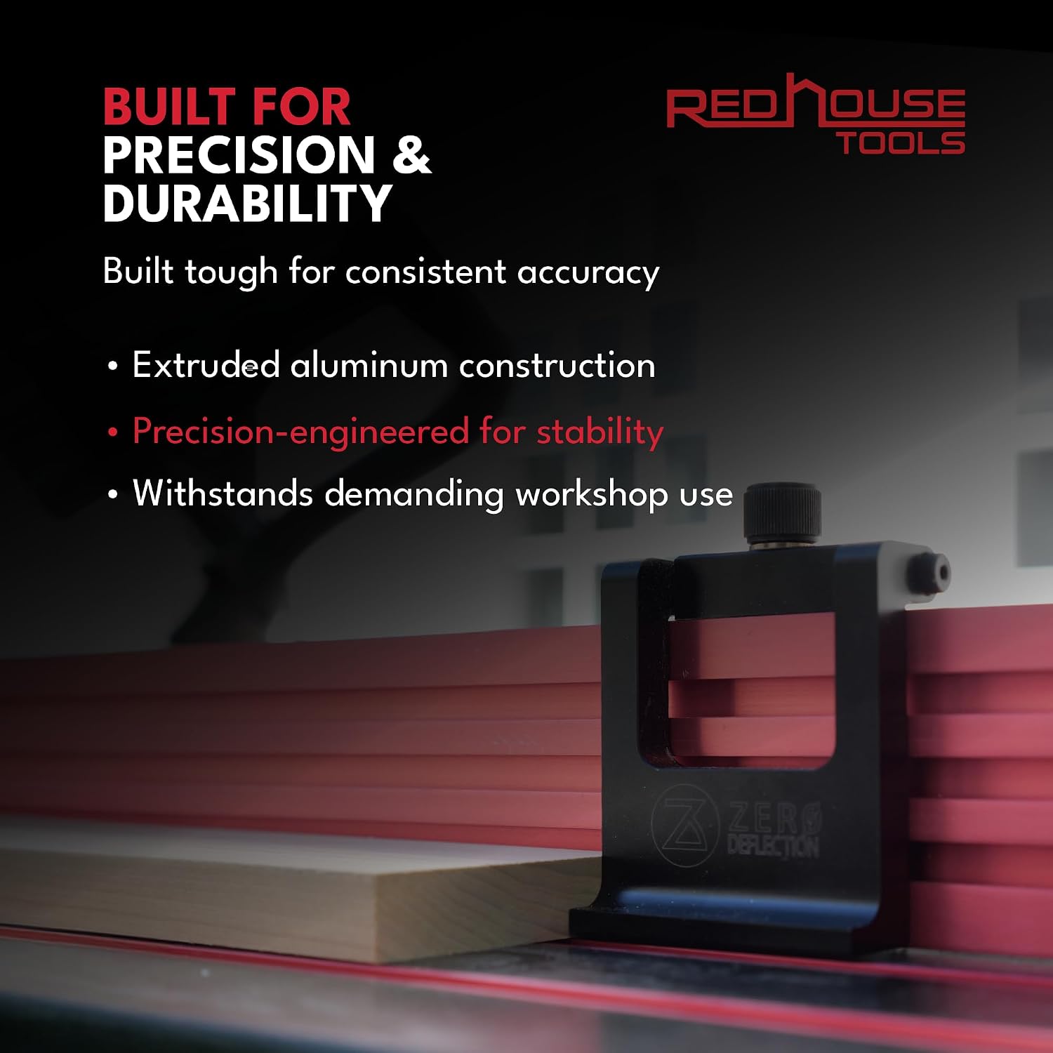 RedHouse Tools Precision Miter Station Fence Kit, 24 or 36-Inch Adjustable T-Track System, Aluminum Construction (24")