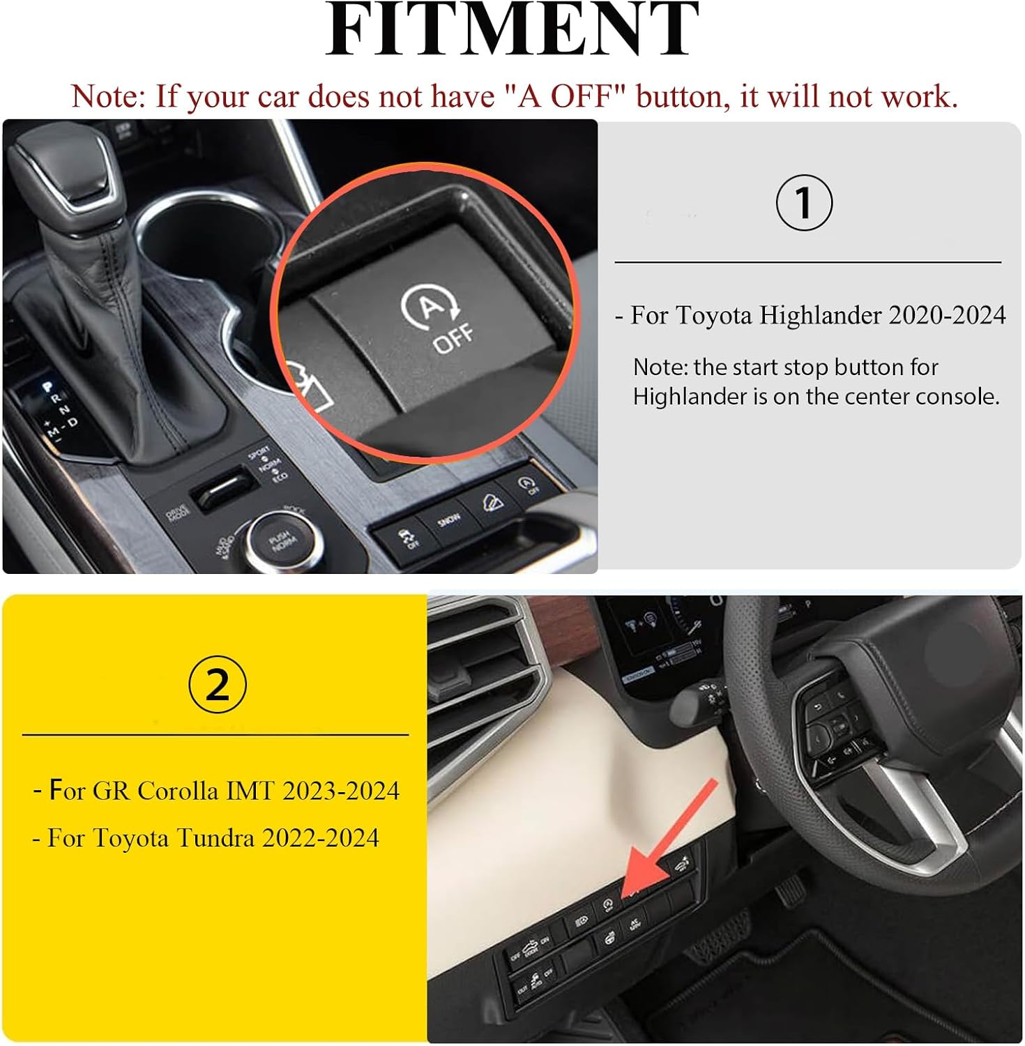 Auto Start Stop Eliminator Compatible for Toyota Tundra 2022-2025 2026/ Highlander 2020-2026/ GR Corolla IMT 2023-2025, Car Stop Start Engine System Delete/Disable/Canceller Device Harness