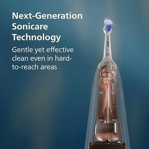 Philips Sonicare 7300 Series Electric Toothbrush - Next-Generation Sonicare Technology, Pressure Sensor, 12 Brushing Settings, SmarTimer, BrushPacer, 21-Day Runtime, Travel Case, White, HX7420/07
