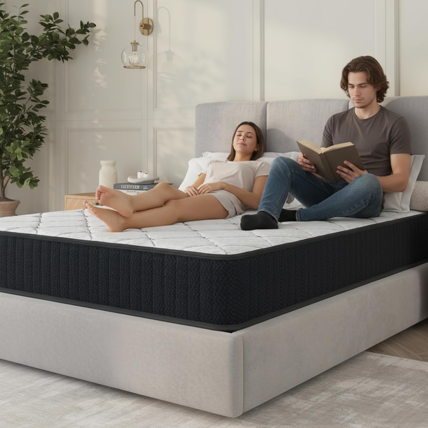 Sayre 10 Inch Twin Hybrid Mattress in a Box – Medium Firm Support, Cooling Gel Foam, Pocket Spring, Edge Support, CertiPUR-US & Oeko-TEX Certified, Pressure Relief for Back Pain