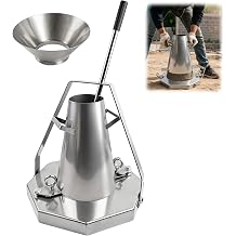 Heavy Duty Concrete Slump Cone Test Kit ASTM Standard 12" x 8" Steel Cone with Tamping Rod, Ruler & Hexagonal Base Plate for Accurate Concrete Workability & Slump Testing on Job Sites