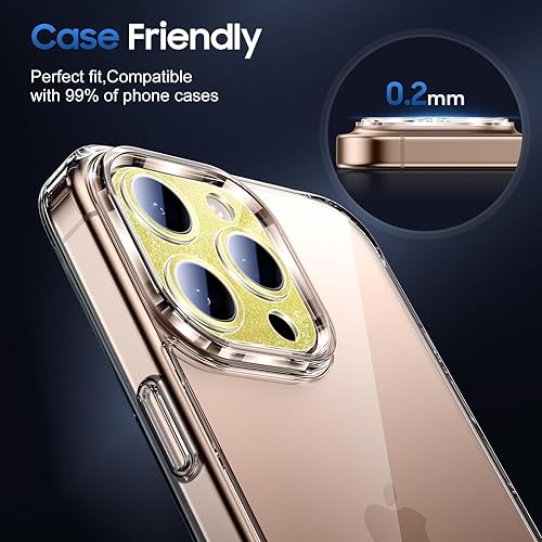 Miniatura 69 de UniqueMe [Paquete de 3 protectores de lente de cámara compatibles con iPhone 14 Pro Max/iPhone 14 Pro, vidrio templado, [compatible con fundas]