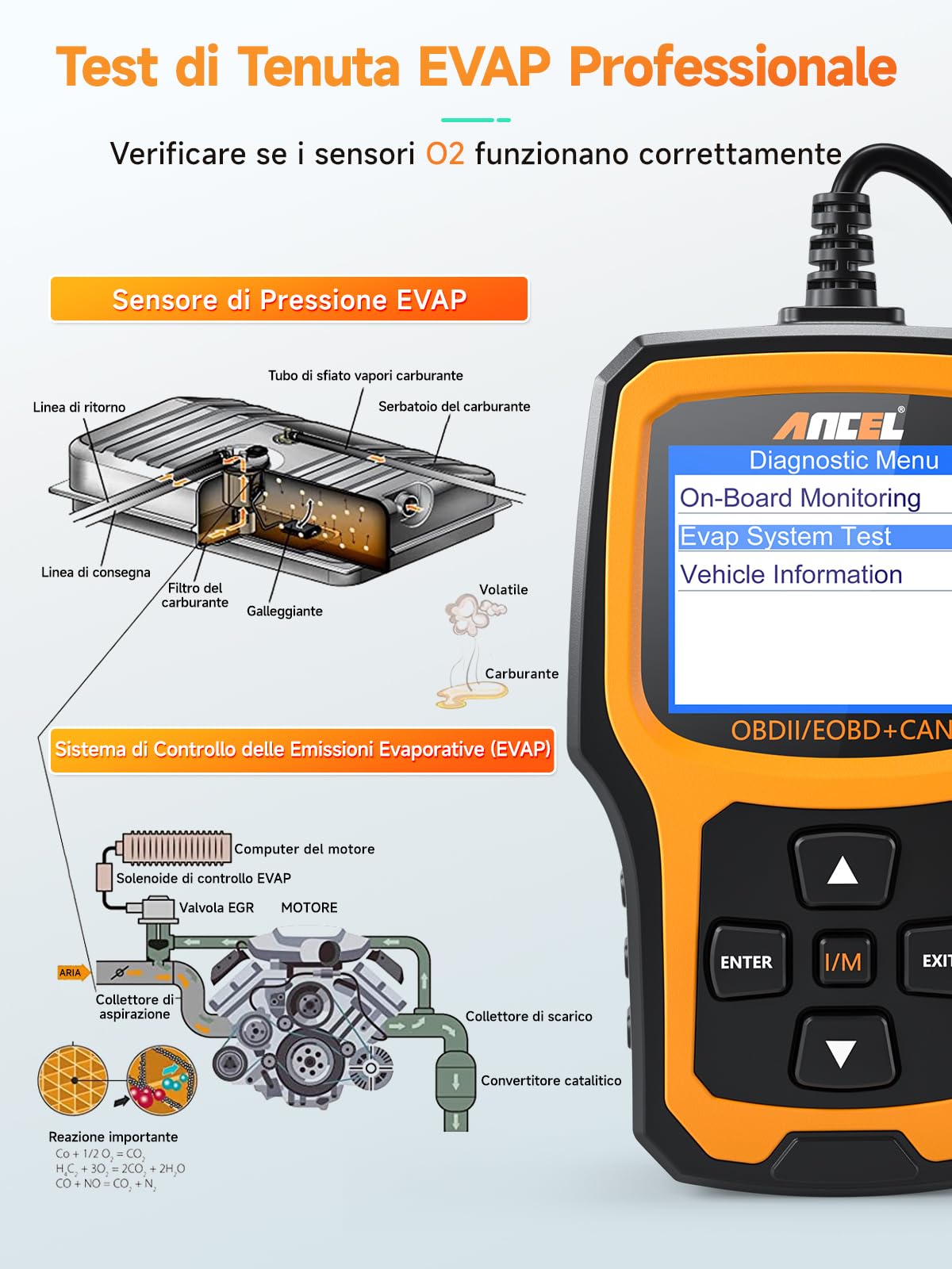 ANCEL AD410 OBD2 Auto Diagnostica, Lettore OBD2 Diagnosi Auto, Diagnosi Auto Professionale in Italiano,Spia Motore Controllo Lettore di Guasti,OBD2 Scanner per Tutta l'Auto OBDII Dopo il 2002