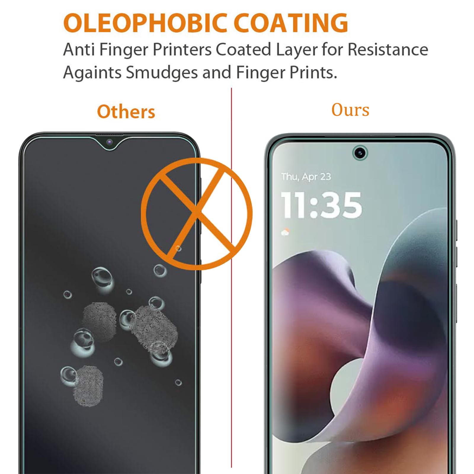 AOKUMA Szkło hartowane Motorola Moto G56, zestaw 2 sztuk, osłona ekranu, wyjątkowo odporna na zarysowania, wysoka rozdzielczość, łatwy montaż