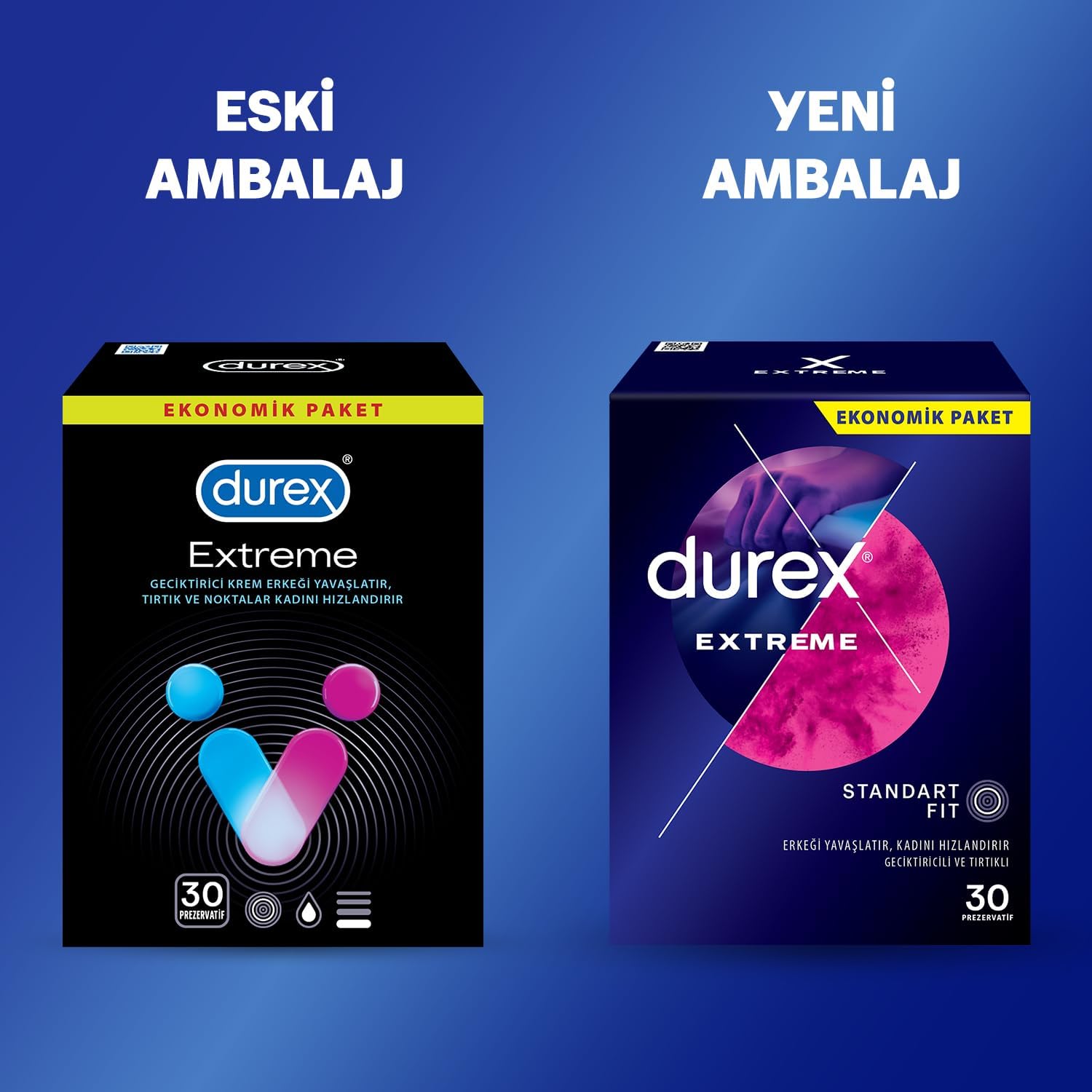 Durex Extreme 30'li Geciktiricili ve Tırtıklı Prezervatif