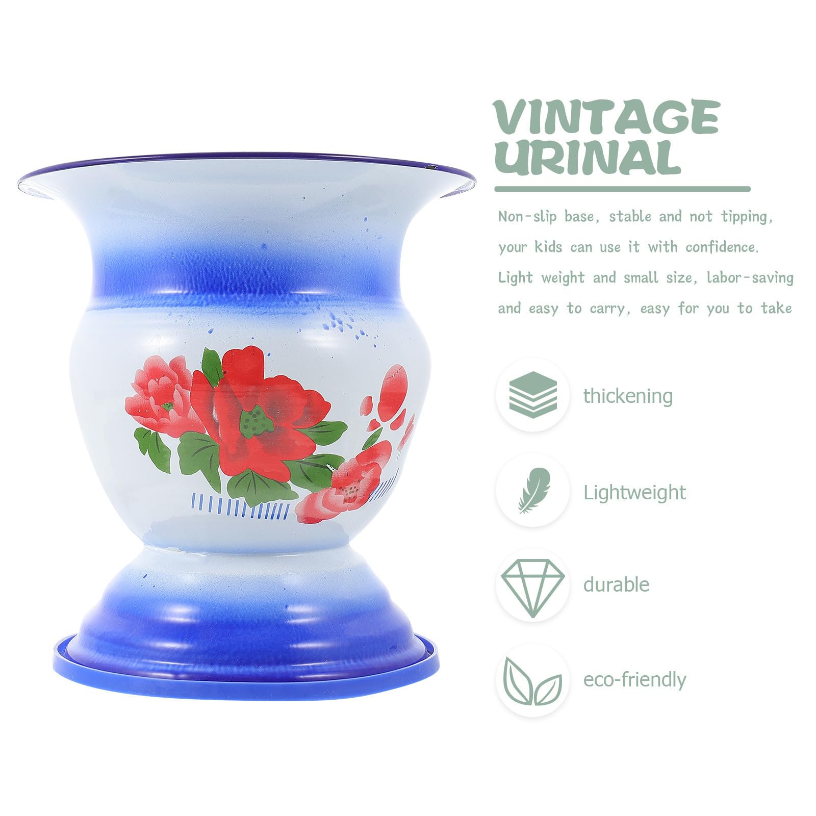 Escupidera Creativa para Orinal Vintage de Hierro Azul, Resistente y Fácil de Limpiar, Adecuado Hogar Varios estilos