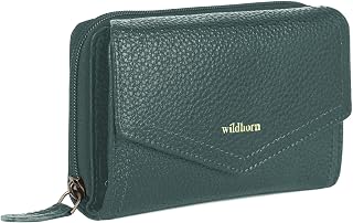 WildHorn Genuine Leather Ladies Wallet – Elegant Women's Clutch Purse with 10 Card Slots, Perfect for Daily Use (Green) Price In India