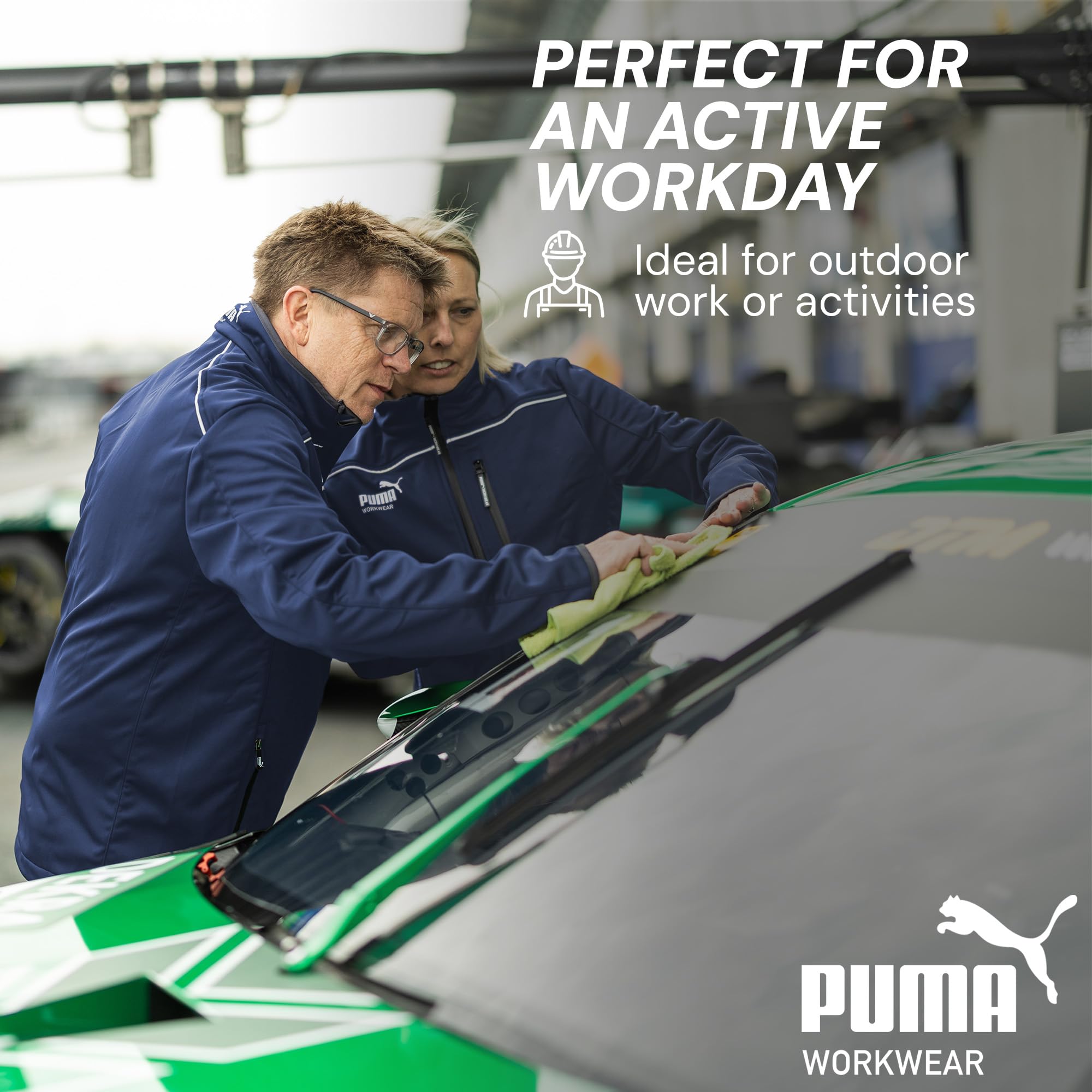 PUMA WORK WEAR Chaqueta de trabajo premium – Chaqueta softshell de tejido resistente y reflectores