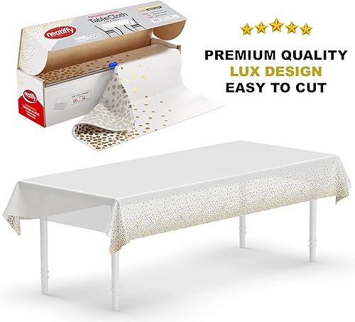 Miniatura 2 de Neatiffy Rollo de mantel de plástico desechable  Mantel impermeable  Funda para mesas rectangulares, cuadradas, redondas, ovaladas  picnic, fiesta,