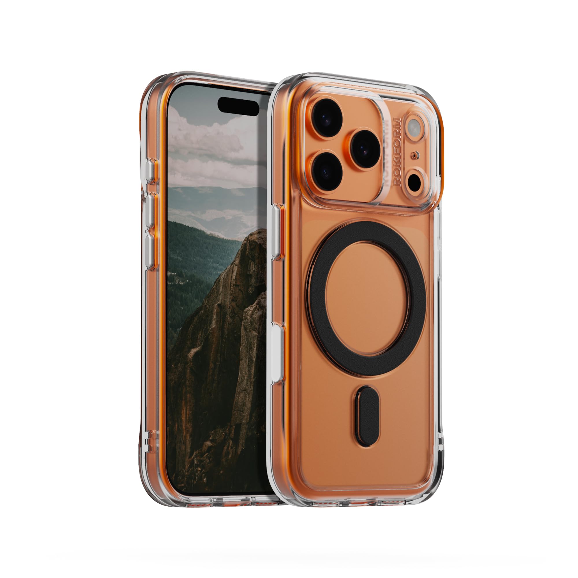 Rokform Custodia sottile per iPhone 17 Pro, cover magnetica (trasparente) | Compatibile con Mag Safe