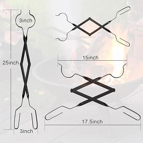 Miniatura 2 de JCLMER Cubo de cenizas para chimenea (juego de póker y pinzas para chimenea)