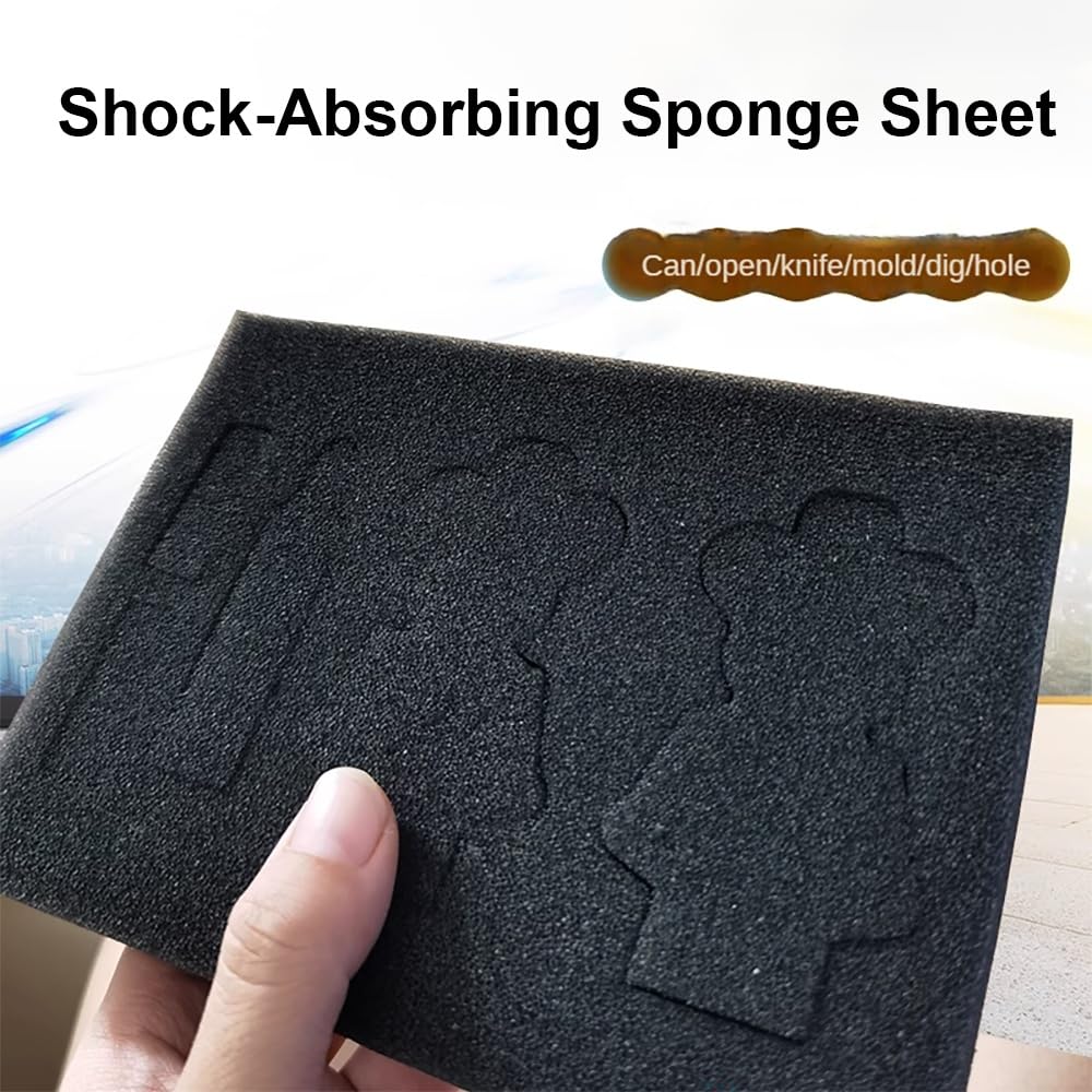 Feuille De Mousse Haute Densité - Insert Antichoc Découpable Pour Boîte À Outils, 1 Pièce (30x30cm À 50x30cm), Noir - Rembourrage Pour Un Stockage Et Un Transport Sécurisés(L40cm x W35cm,Thick 9cm)
