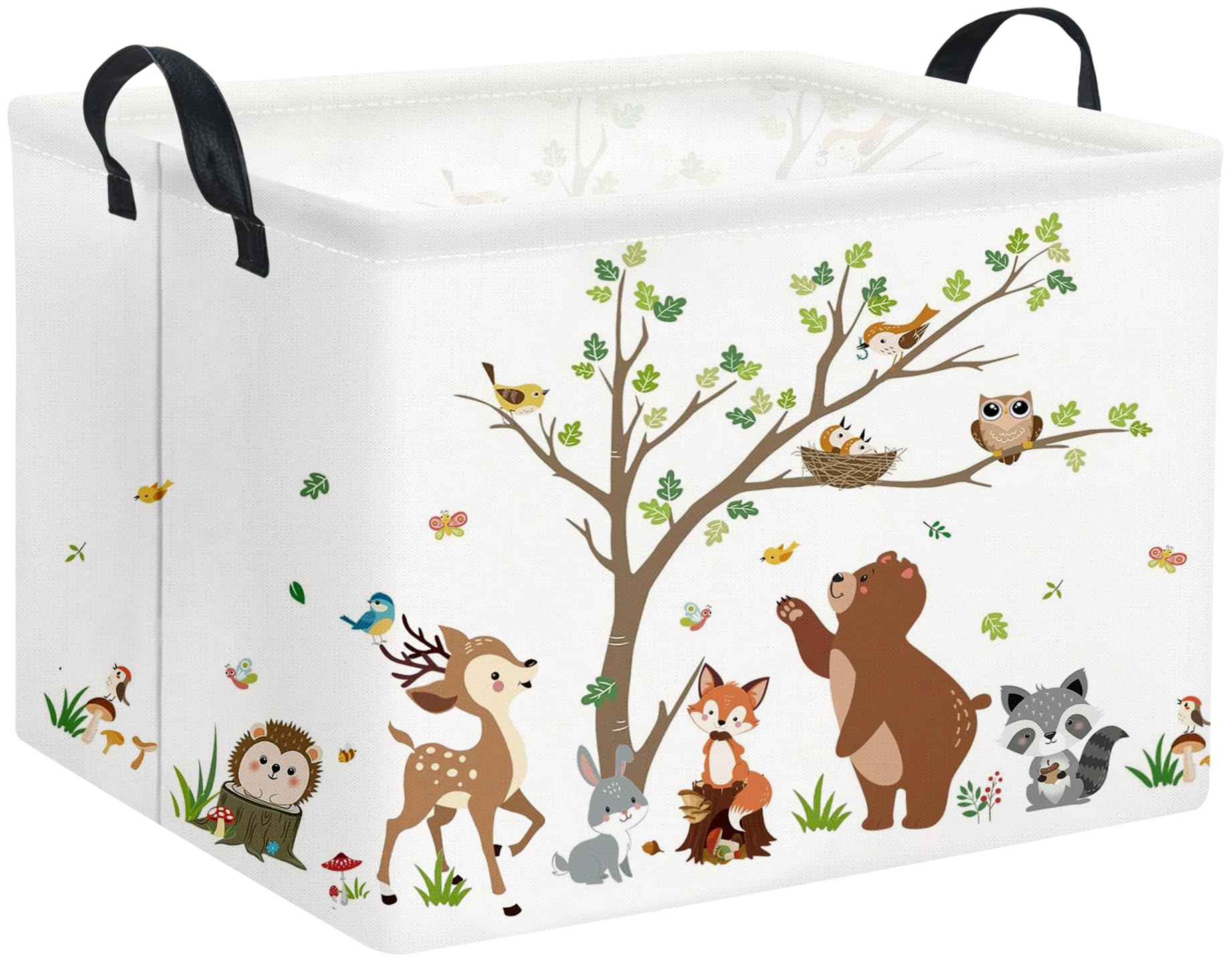 Rectangular Baby Kids Storage Basket for Home Kitchen Boys and Girls Cute Storage Bin Organizer Room Decor(Tree Animal)