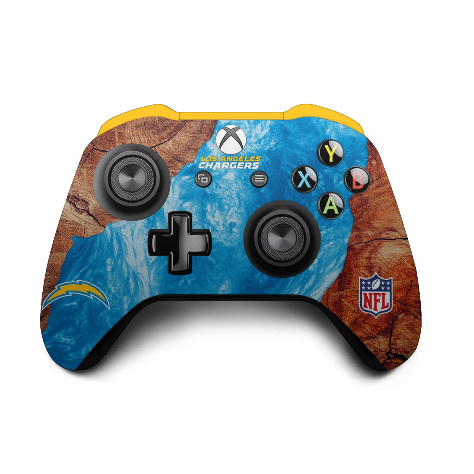 Head Case Designs sous Licence Officielle NFL Bois et résines Los Angeles Chargers Vinyle Autocollant De Jeu Peau Autocollant Couverture Compatible avec Xbox One X Console and Controller Bundle