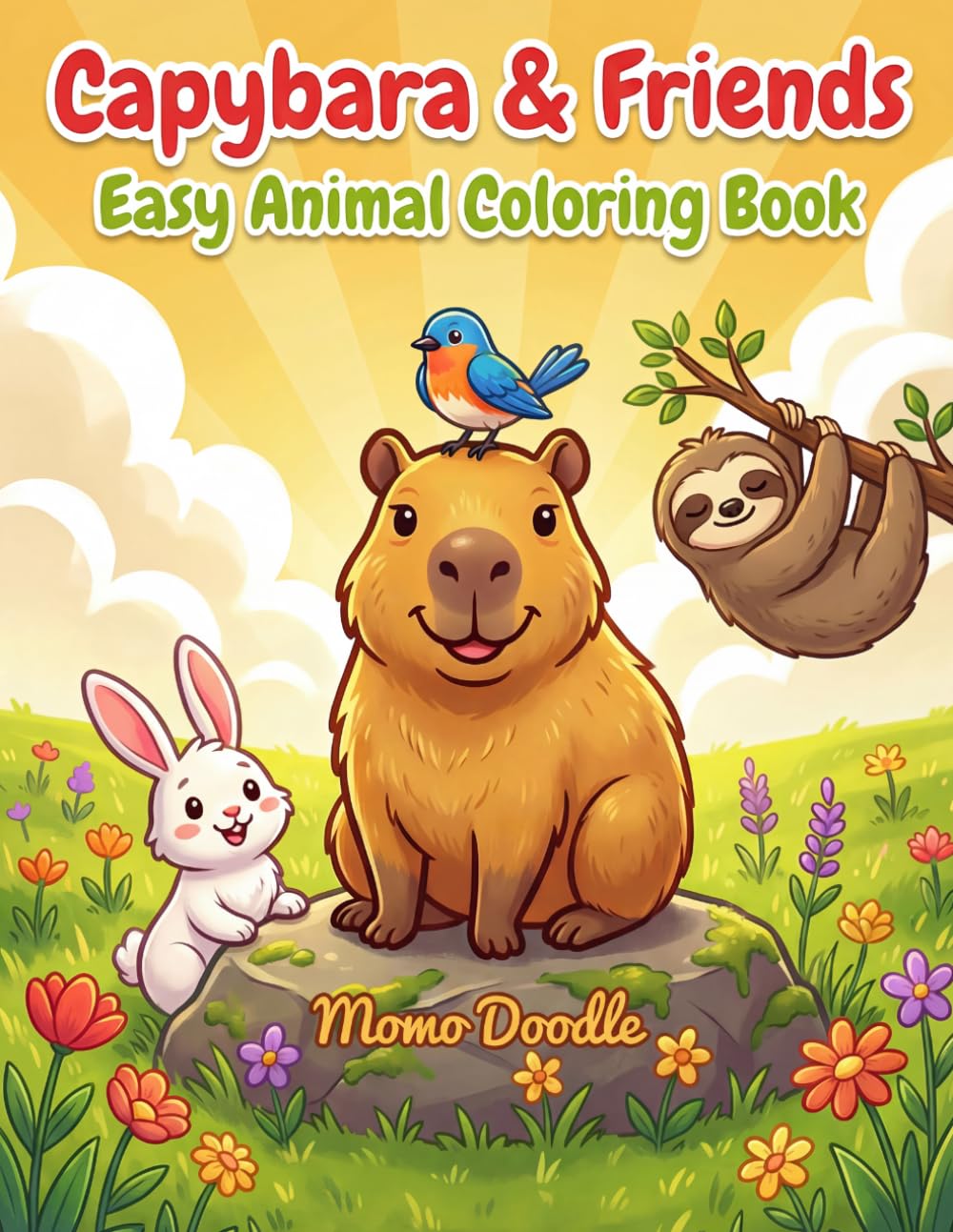 Capybara & Friends: Easy Animal Coloring Book