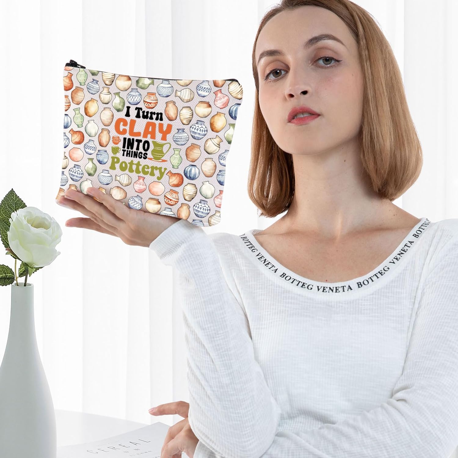 G2TUP Artist Pottery Cosmetic Makeup Bag Ceramic Artist Gifts I Turn Clay Into Things Pottery Zipper Pouch Bag Pottery Merchandsie (Turn Clay New MG) - Image 5